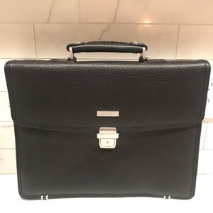 Black leather Brooks Brothers Briefcase